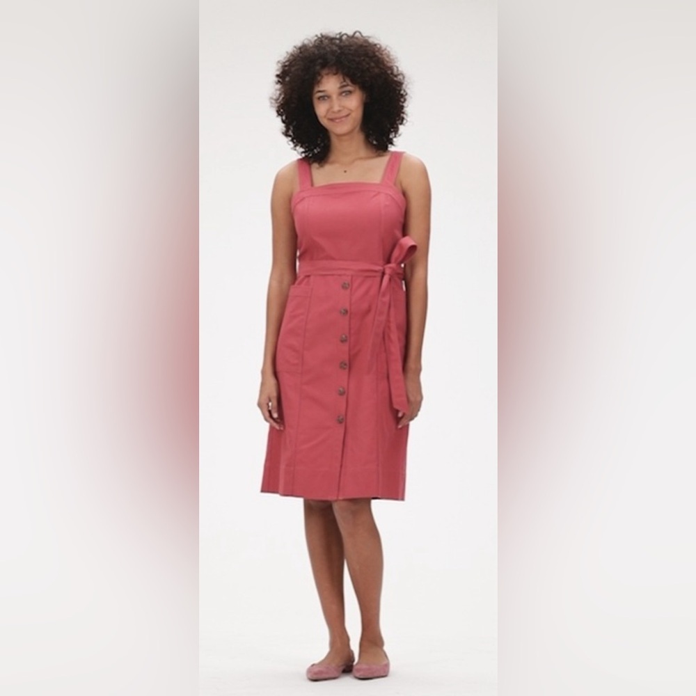 Gap Women’s 14 Pink Apron Dress Linen Cotton Teacher 90s Y2K